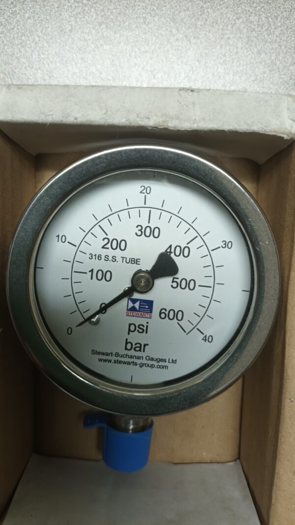 Pressure Gauge 0-600 PSI/0-40 Bar